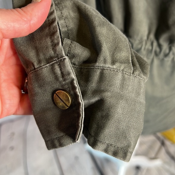Sky and Sparrow military utility hidden zip army green pocket collar jacket XS - Picture 4 of 10